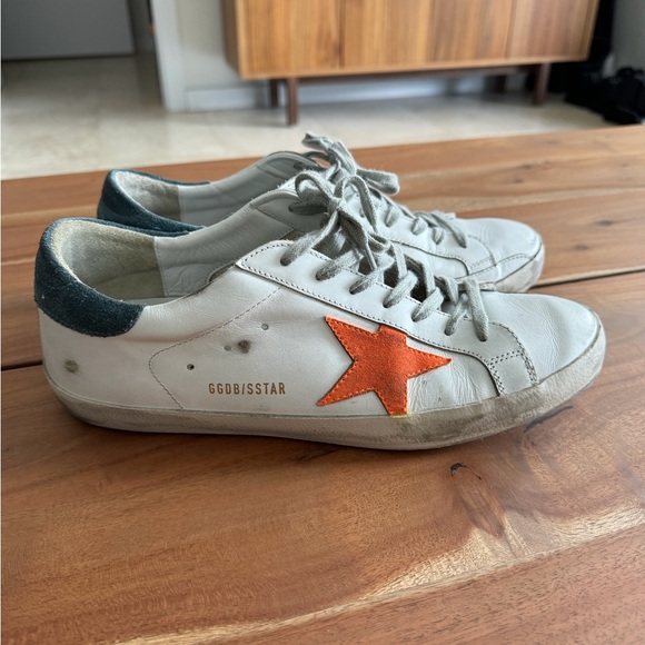 Golden Goose Other - Golden Goose White and Orange Star Sneakers